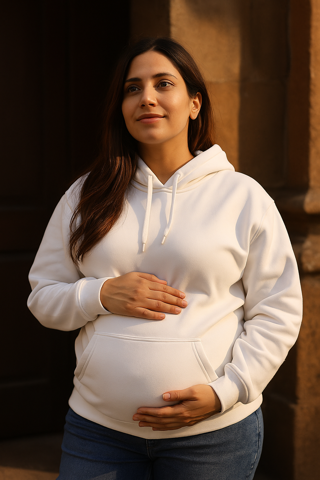 White (OverSized Maternity Hoodie)