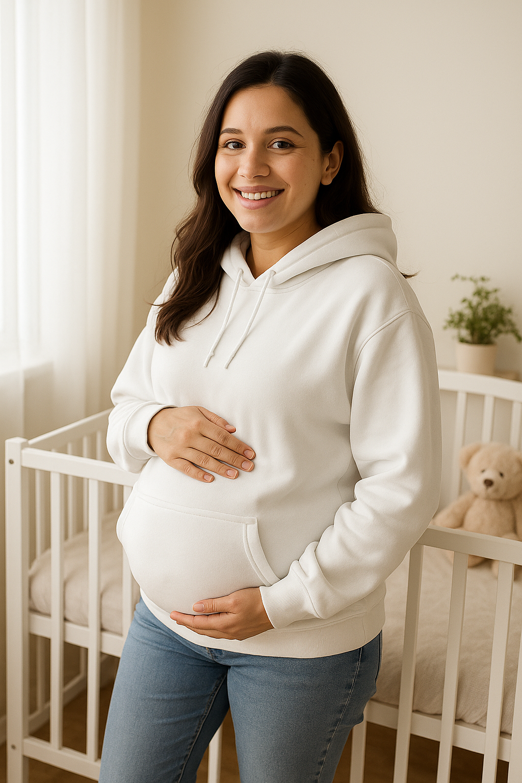 White (OverSized Maternity Hoodie)