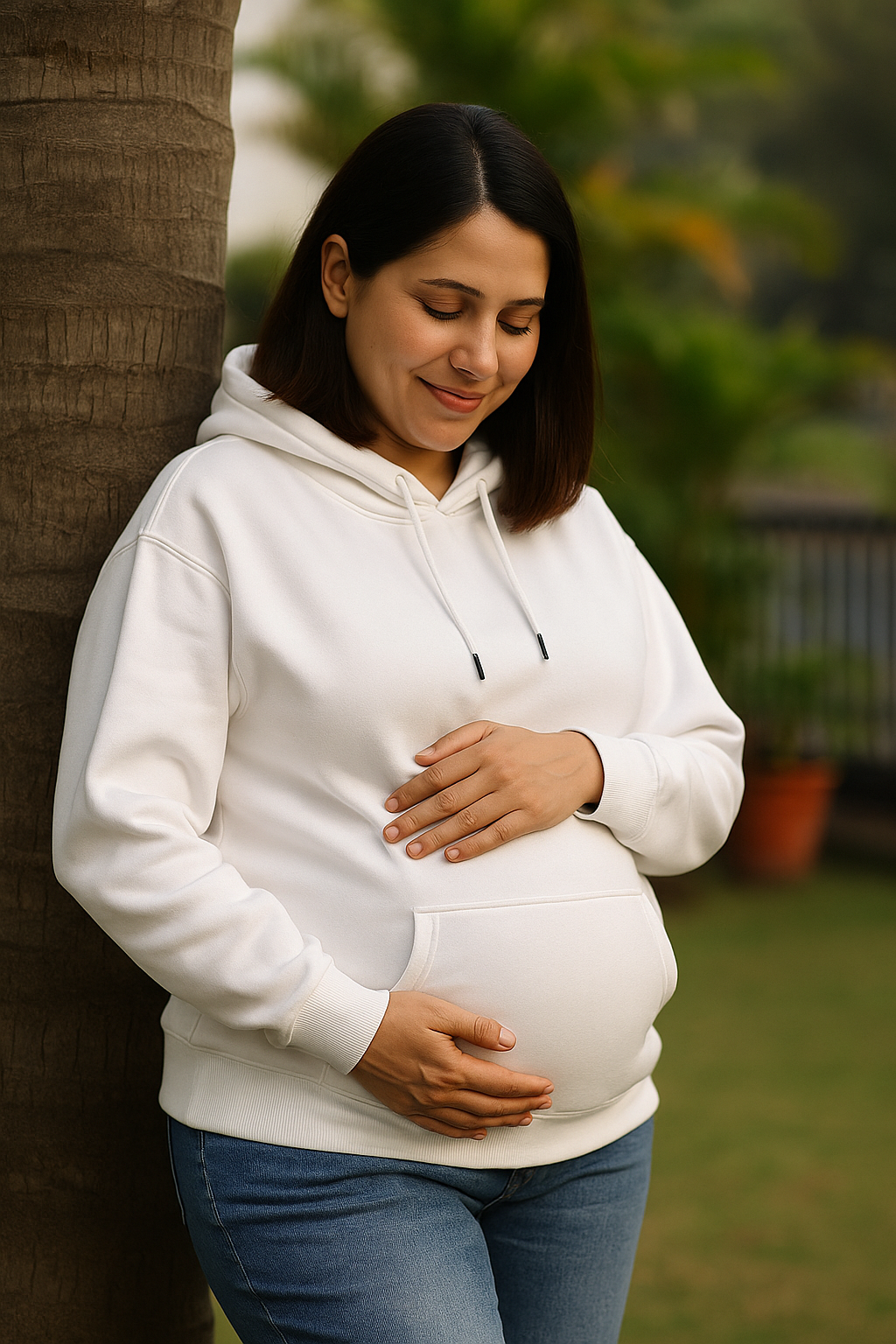 White (OverSized Maternity Hoodie)