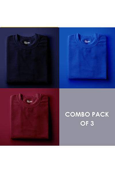 Pack Of 3: Classics (Navy Blue, Royal Blue, Maroon) - Qwirk Store