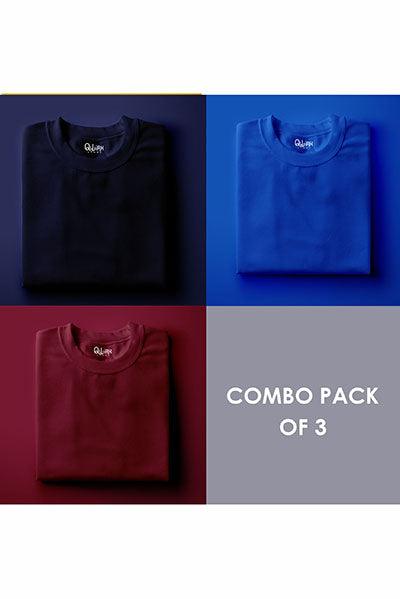 Pack Of 3: Classics (Navy Blue, Royal Blue, Maroon) - Qwirk Store