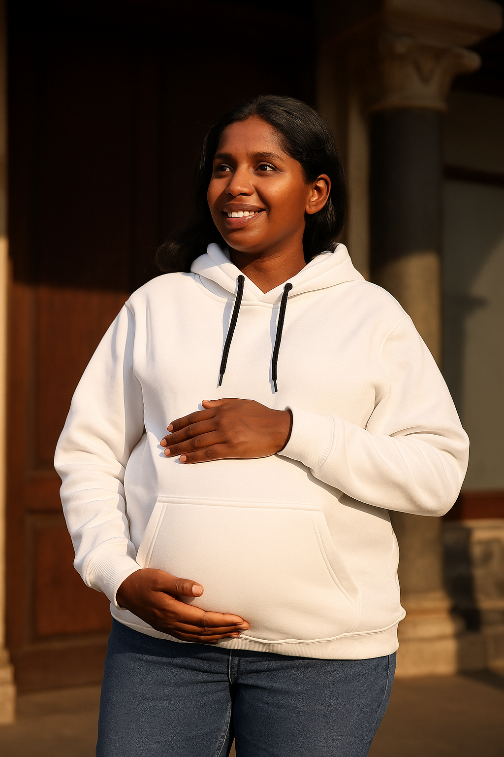 White (OverSized Maternity Hoodie)