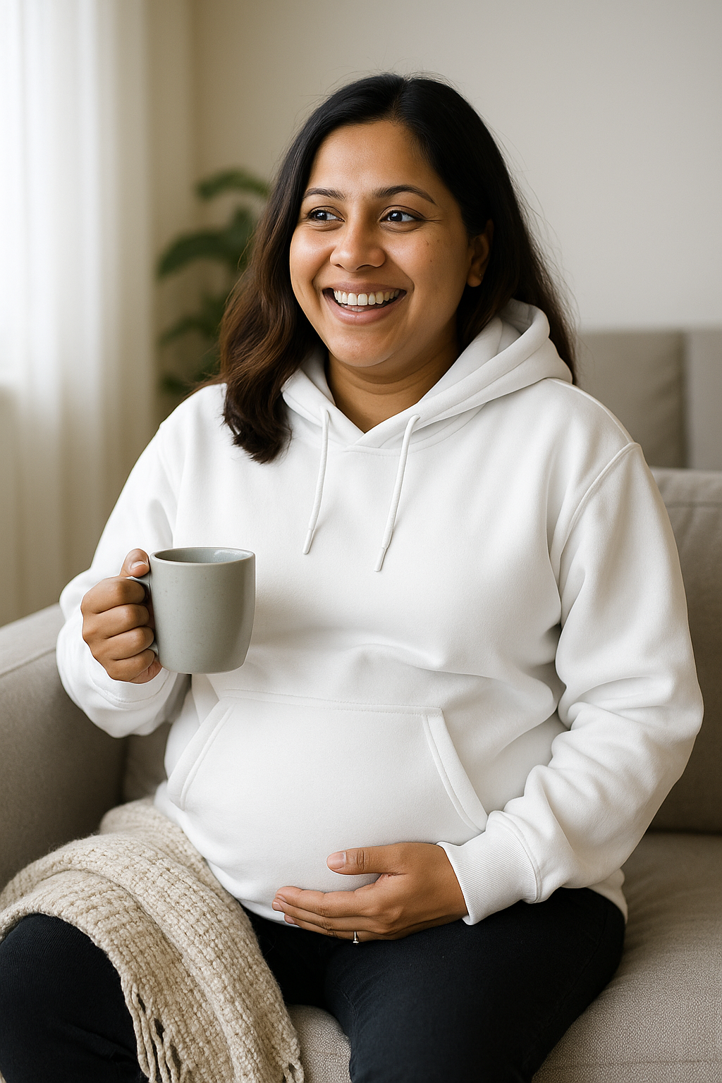 White (OverSized Maternity Hoodie)